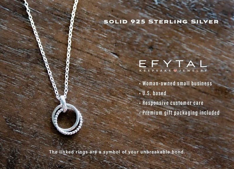 EFYTAL Friendship Necklace, Sterling Silver BFF Necklace, Friend Gifts, Birthday Gifts for Women, BFF Necklaces, Friendship Necklaces, Bestie Jewelry - Image 2